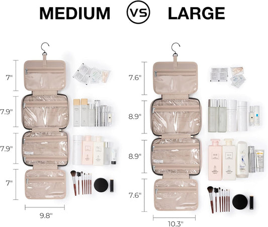 Hanging Travel Toiletry Bag - Large Capacity Makeup Organiser in Pink