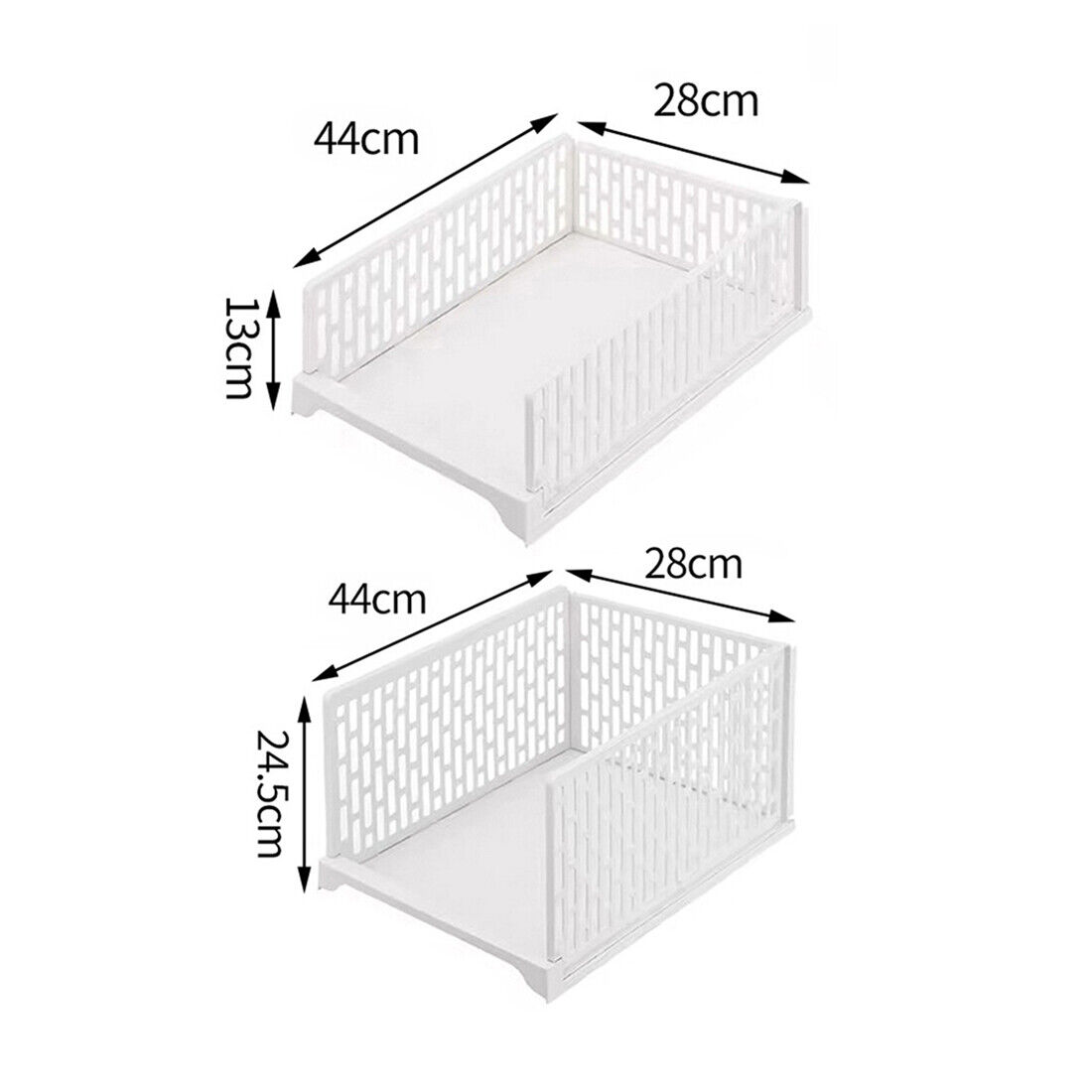 UK New White Wardrobe Drawer Units Organizer Clothes Closet Stackable Storage Boxes Two Size