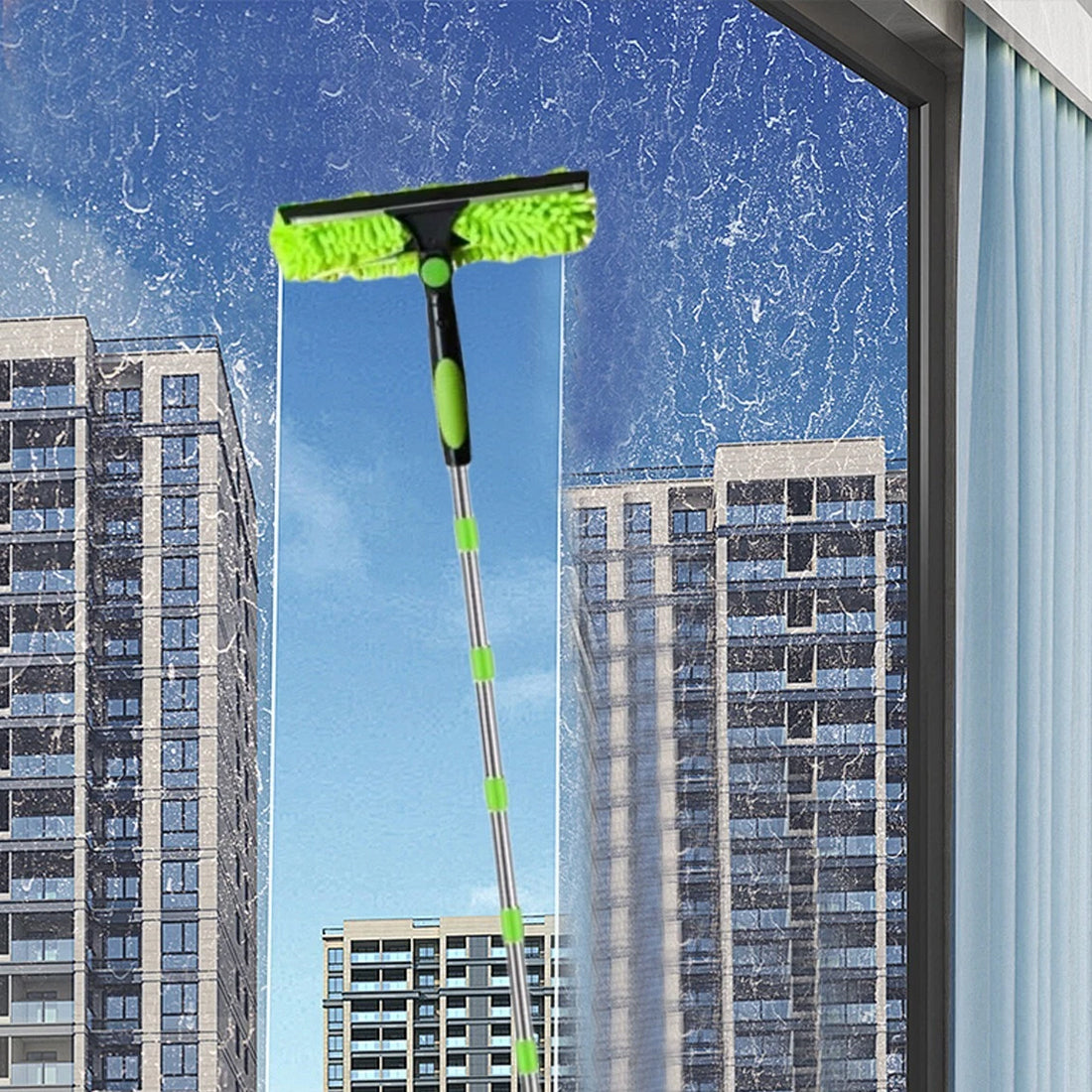 Telescopic Extendable Window Cleaner Equipment Glass Cleaning 4.5m Squeegee