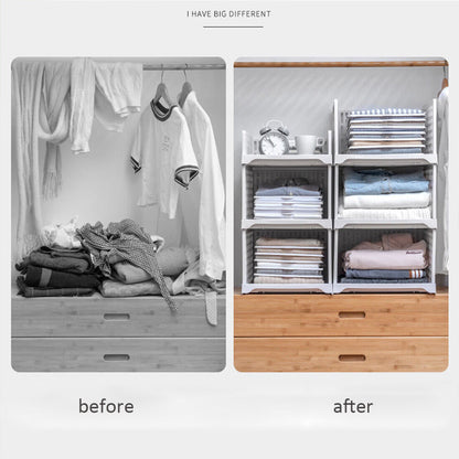 UK New White Wardrobe Drawer Units Organizer Clothes Closet Stackable Storage Boxes Two Size