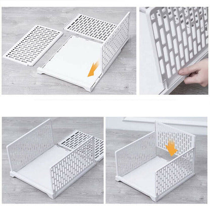 UK New White Wardrobe Drawer Units Organizer Clothes Closet Stackable Storage Boxes Two Size
