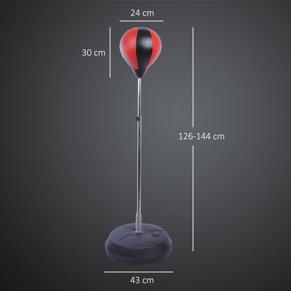 Punching Bag With Stand, 126-144 Cm Height Adjustable Boxing Set Free Standing Speed Bag With Gloves And Air Pump For Teenagers Home Gym Workout