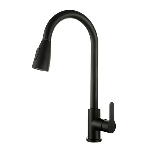 Black --Kitchen Tap, 2 Modes 360 Swivel Spout Kitchen Sink Mixer Tap, Single Handle Stainless Steel Tap, For Single Hole Sink And Kitchen, , Christmas Gifts