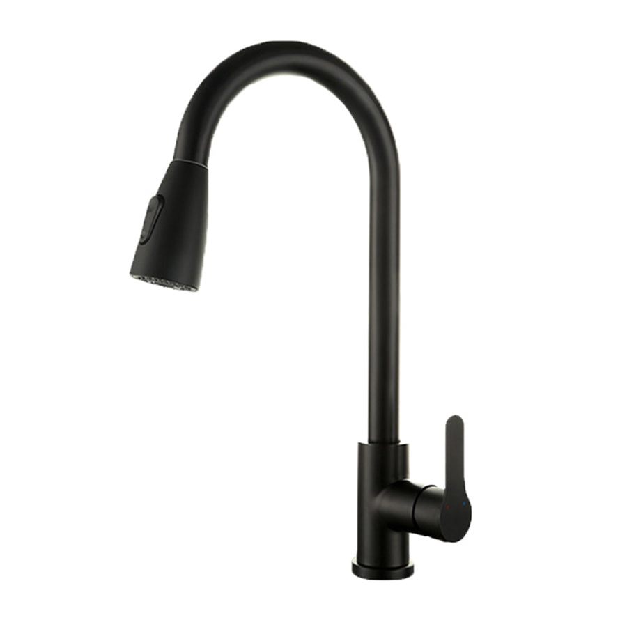 Black --Kitchen Tap, 2 Modes 360 Swivel Spout Kitchen Sink Mixer Tap, Single Handle Stainless Steel Tap, For Single Hole Sink And Kitchen, , Christmas Gifts