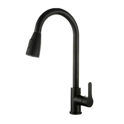 Black --Kitchen Tap, 2 Modes 360 Swivel Spout Kitchen Sink Mixer Tap, Single Handle Stainless Steel Tap, For Single Hole Sink And Kitchen, , Christmas Gifts